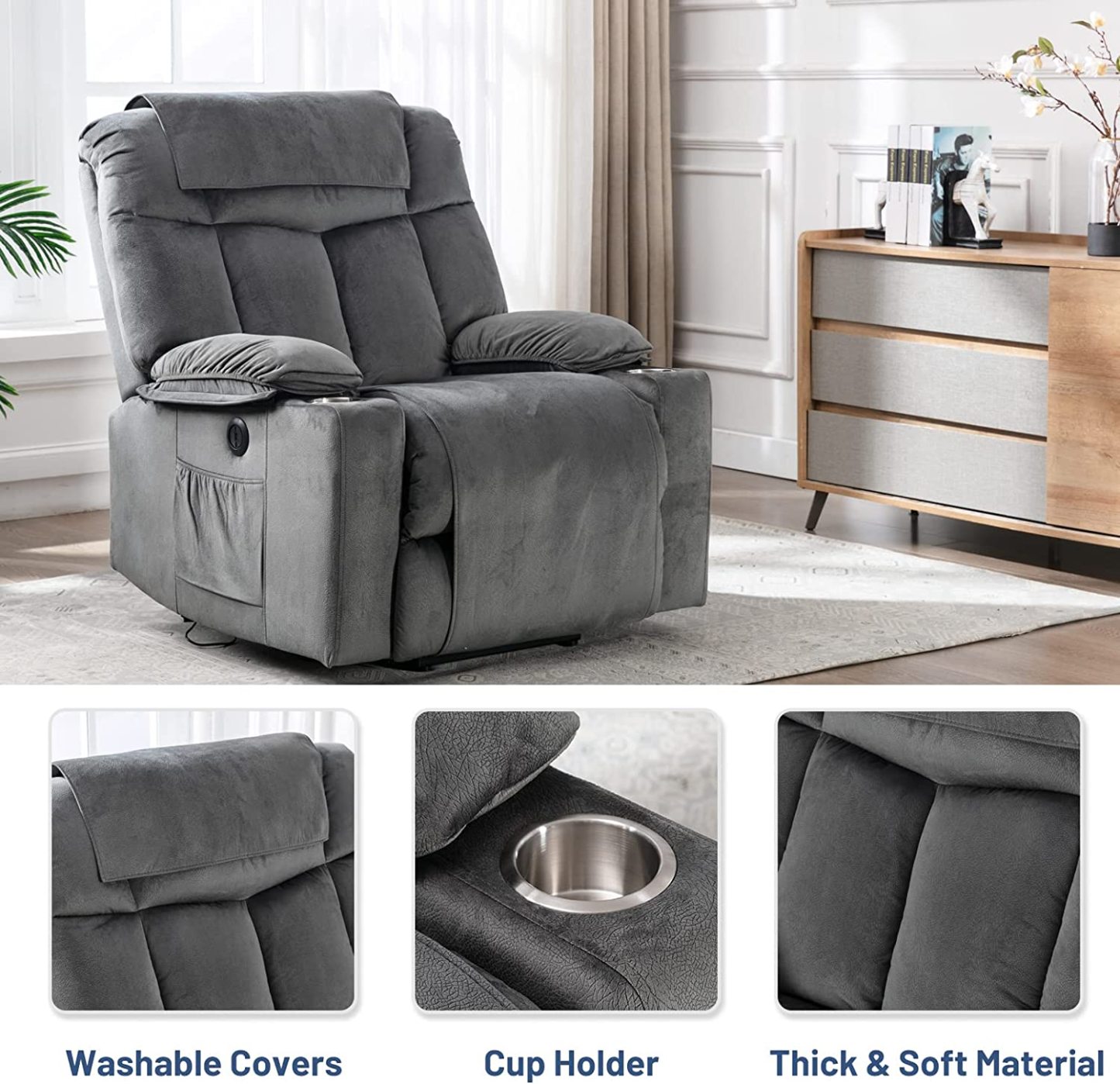  GrayRecliner chairs