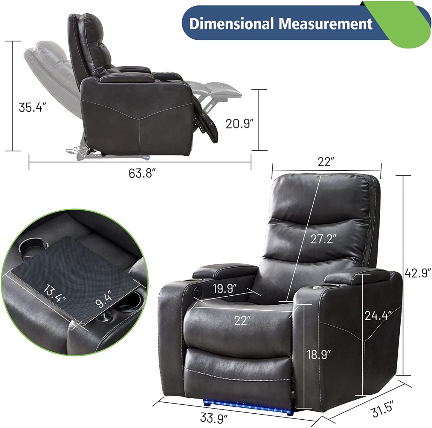 GreyRecliner chairs