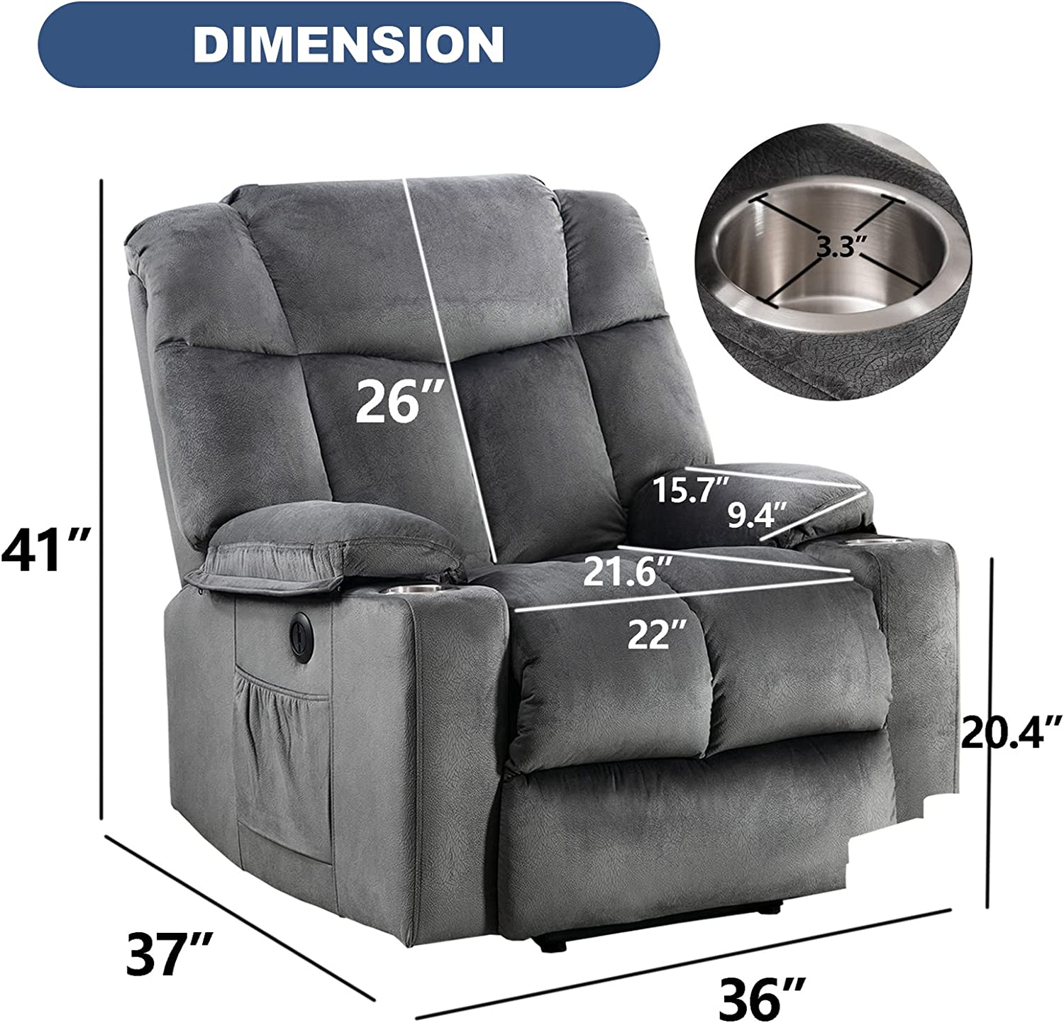  GrayRecliner chairs