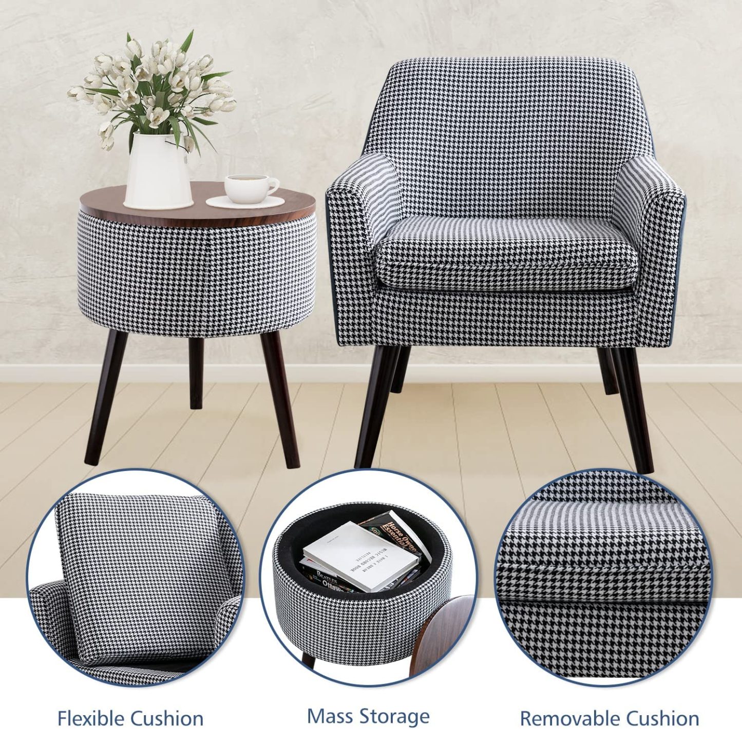 Black/WhiteAccent Chair