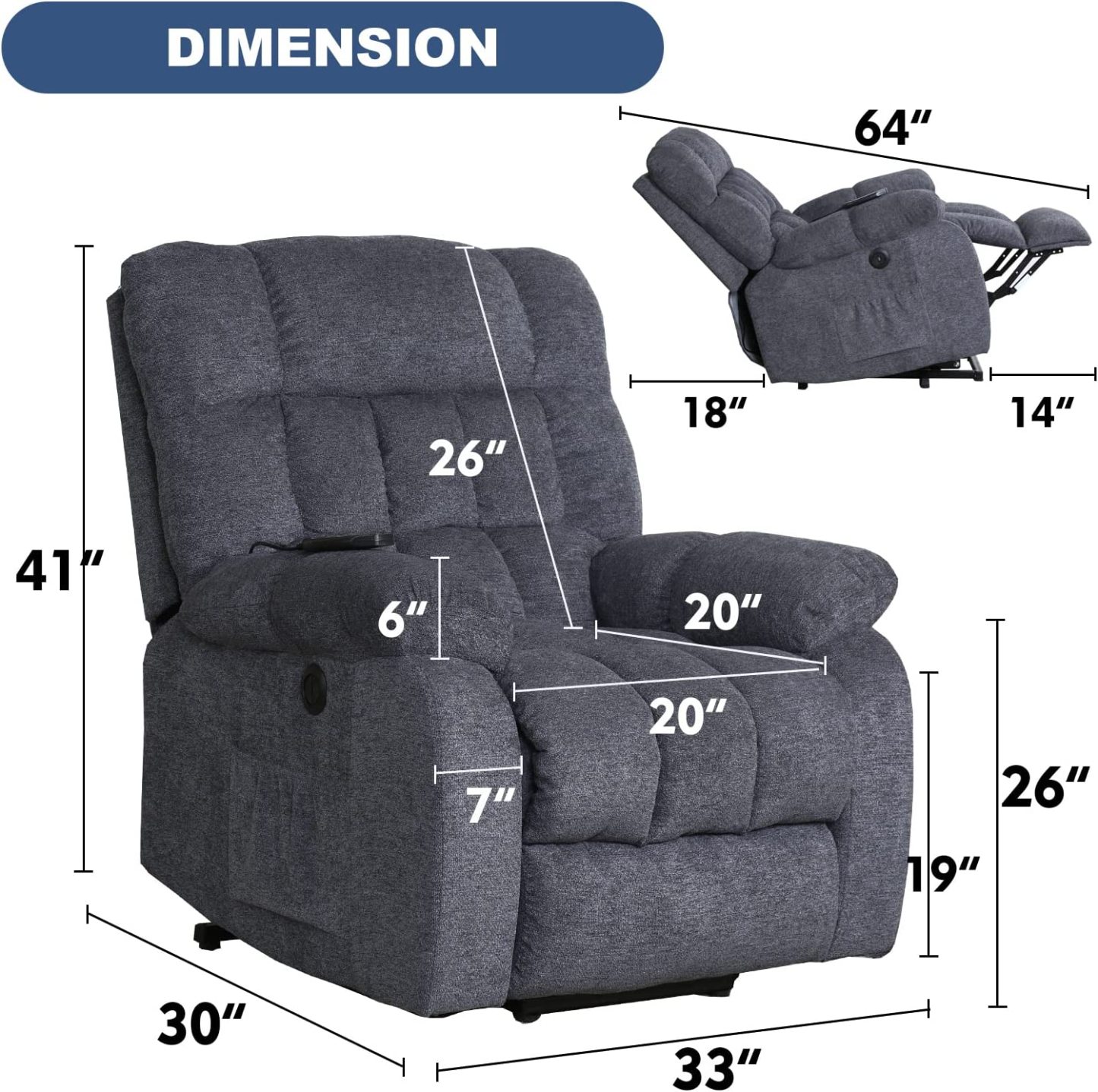 NavyRecliner chairs