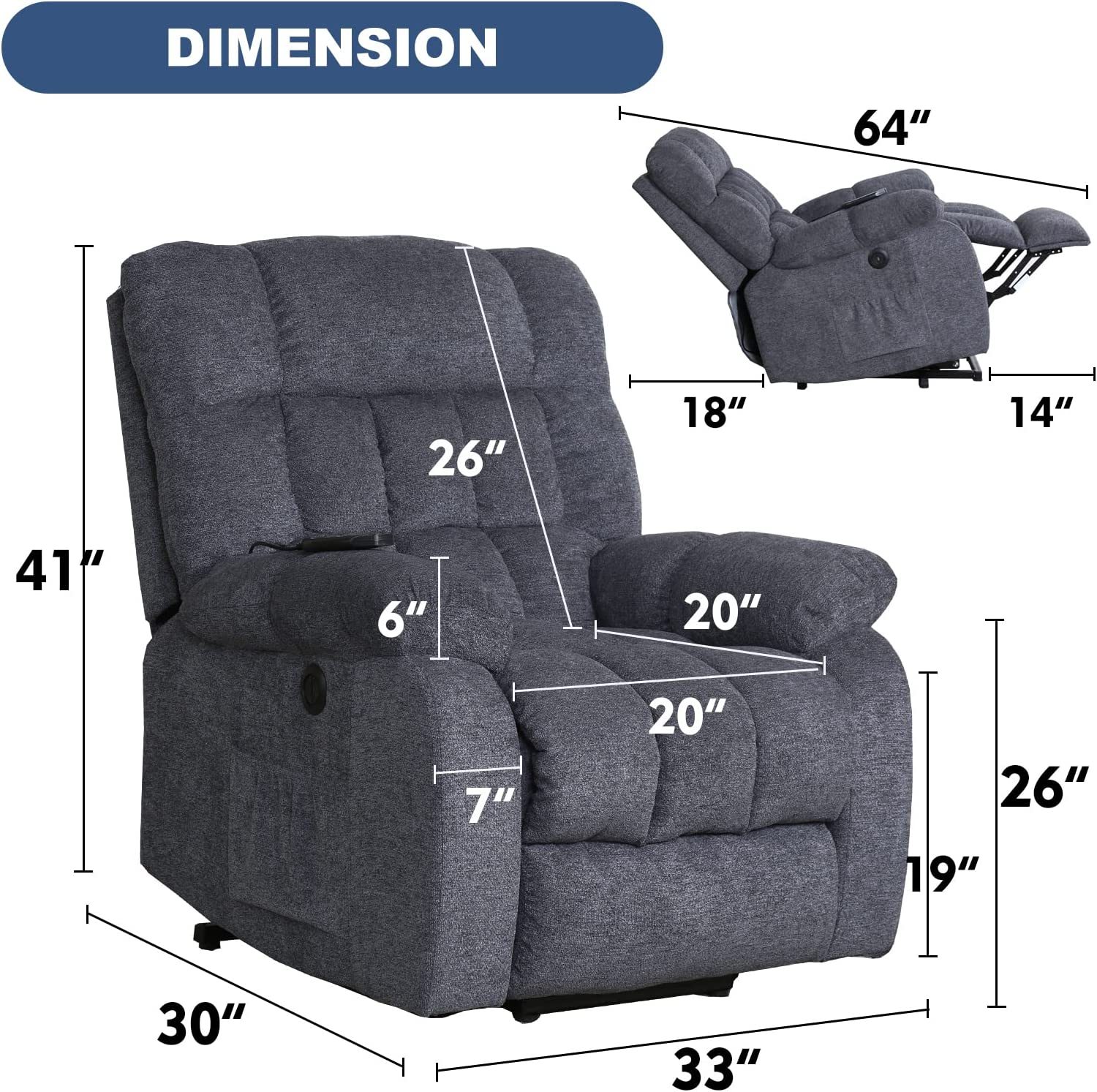 NavyRecliner chairs