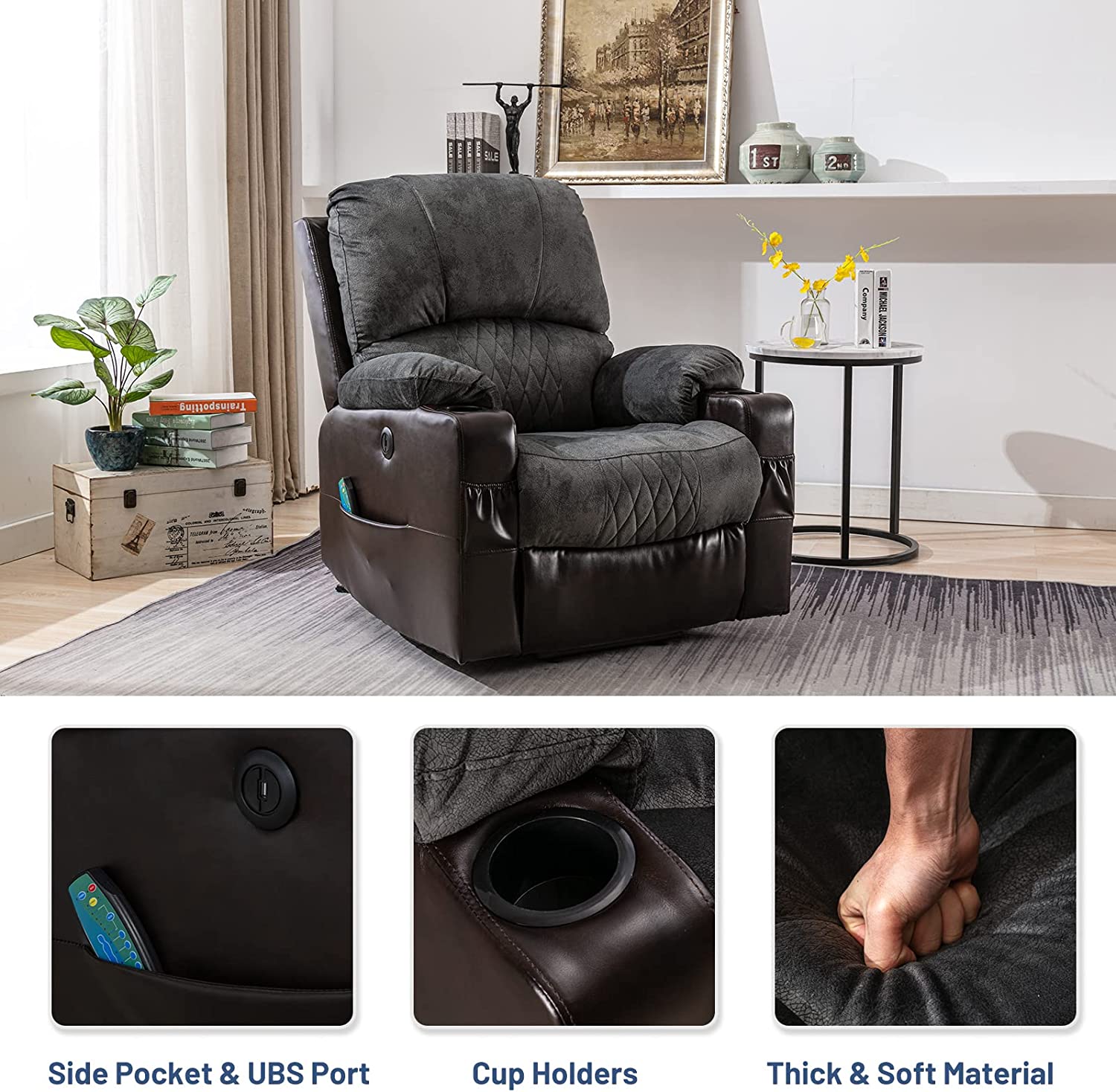 GreyRecliner chairs