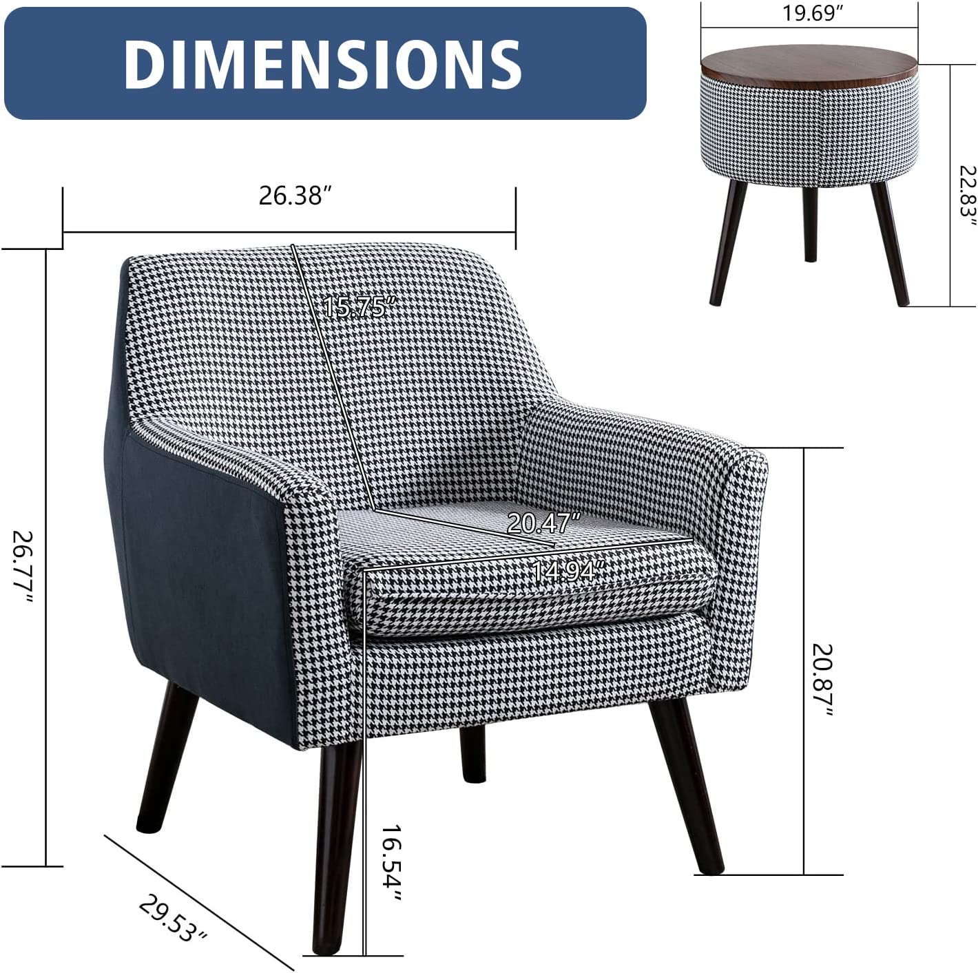 Black/WhiteAccent Chair