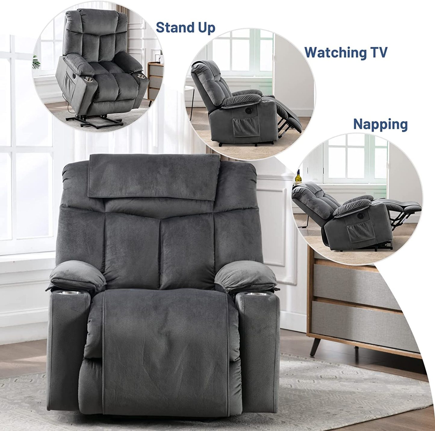  GrayRecliner chairs
