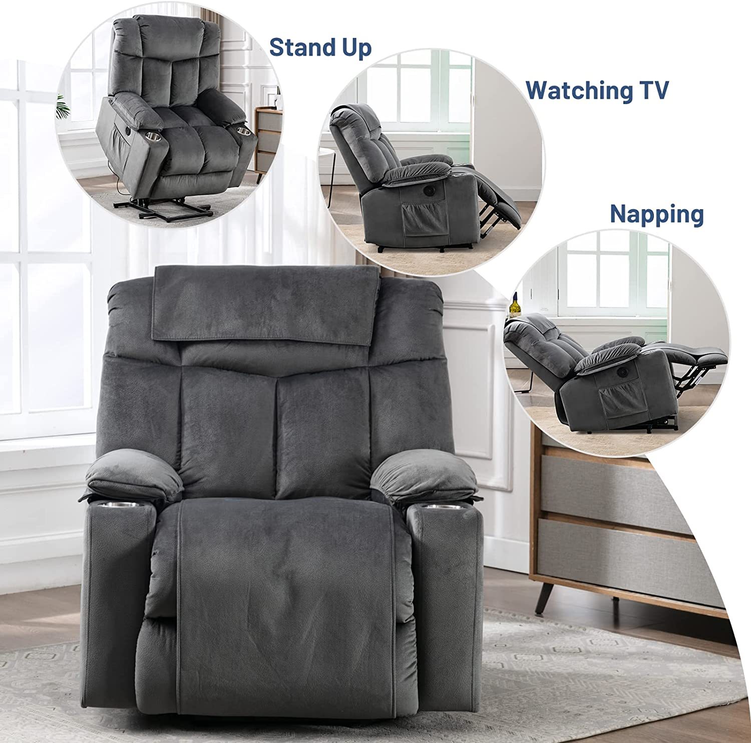  GrayRecliner chairs