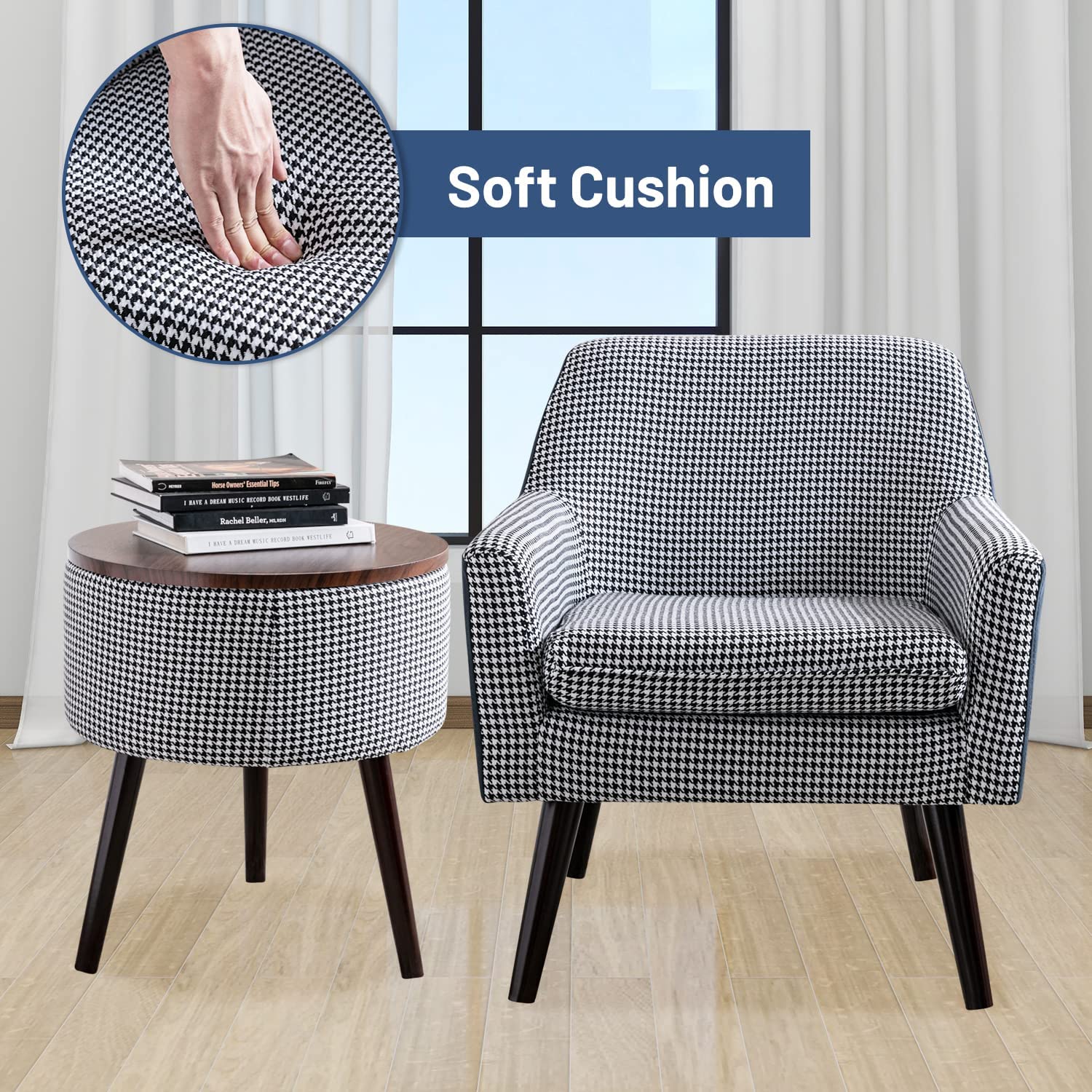 Black/WhiteAccent Chair