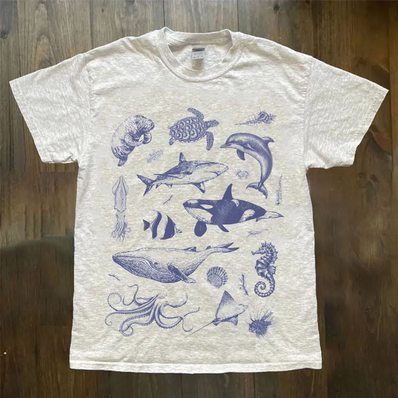 Vintage 90s Tattoo Sea Animal T-Shirt