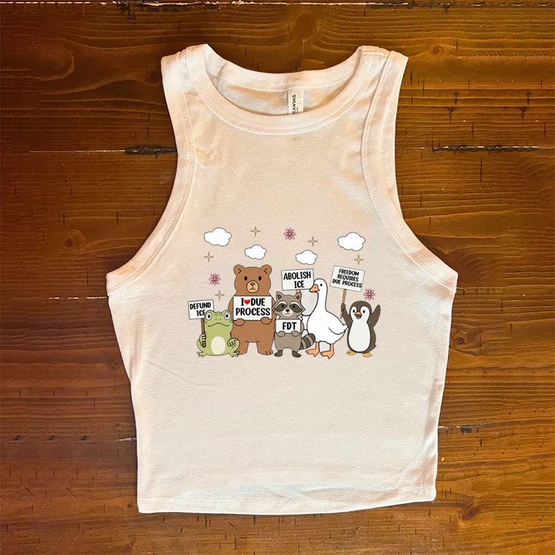 Abolish Ice Goose Bear Raccoon Tank Top