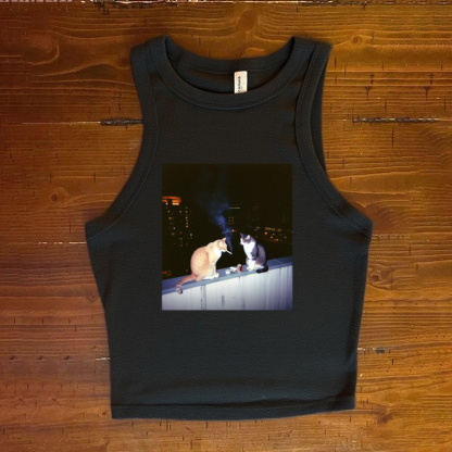 Funny Smoking Cat Meme Tank Top