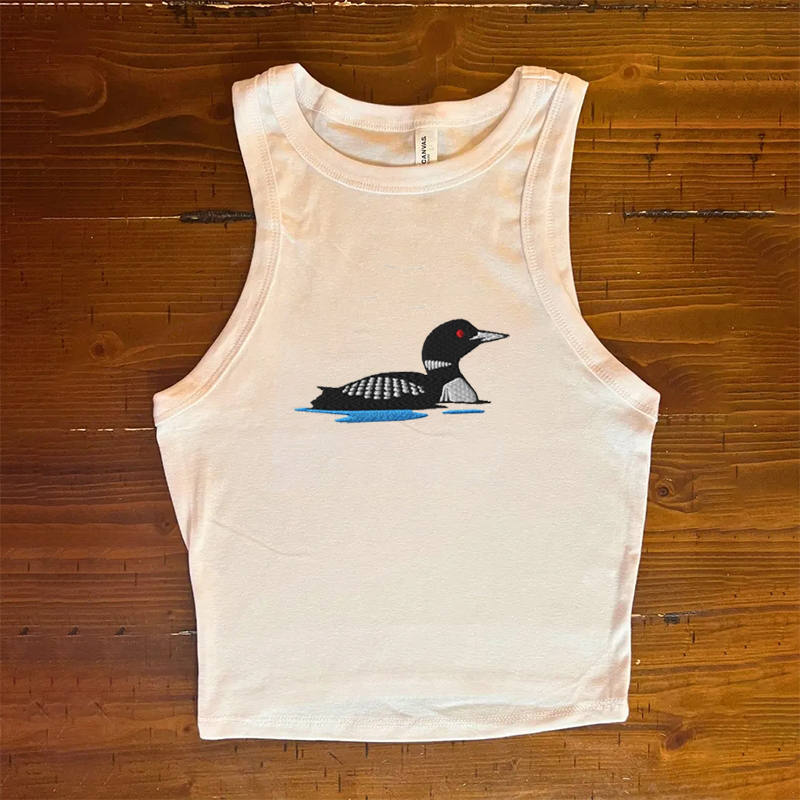 Loon Bird Embroidered Tank Top