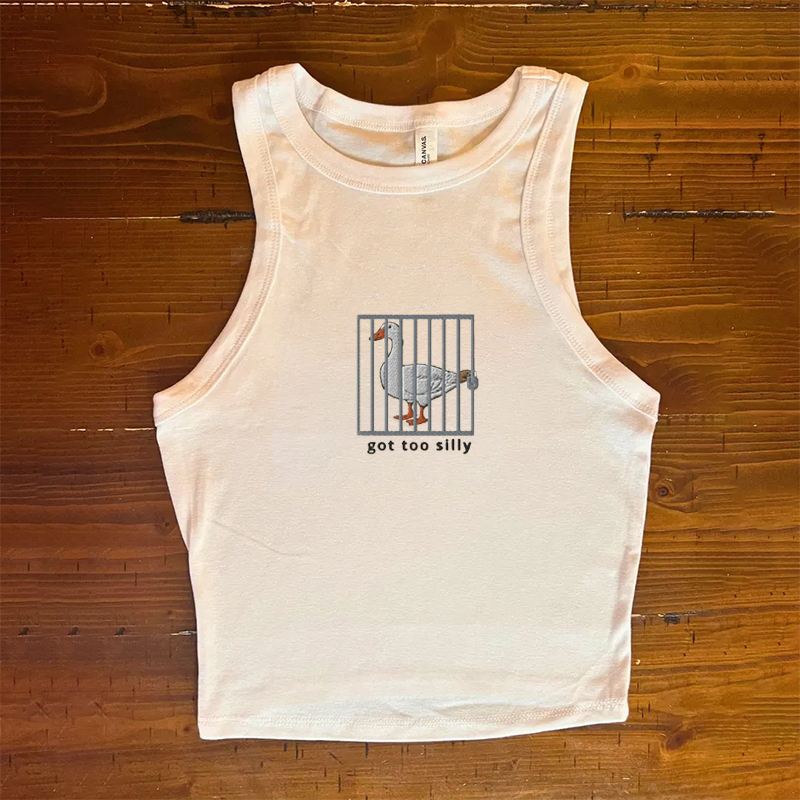 Silly Goose Embroidered Tank Top