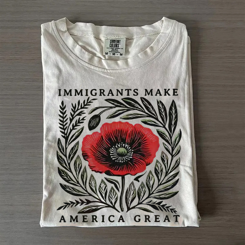 Comfort Colors Poppy Floral Linocut T-Shirt