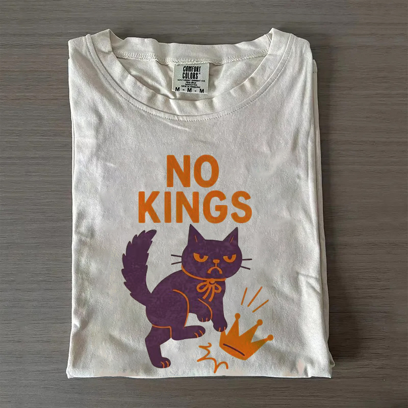 No Kings in America Black Cat T-shirt