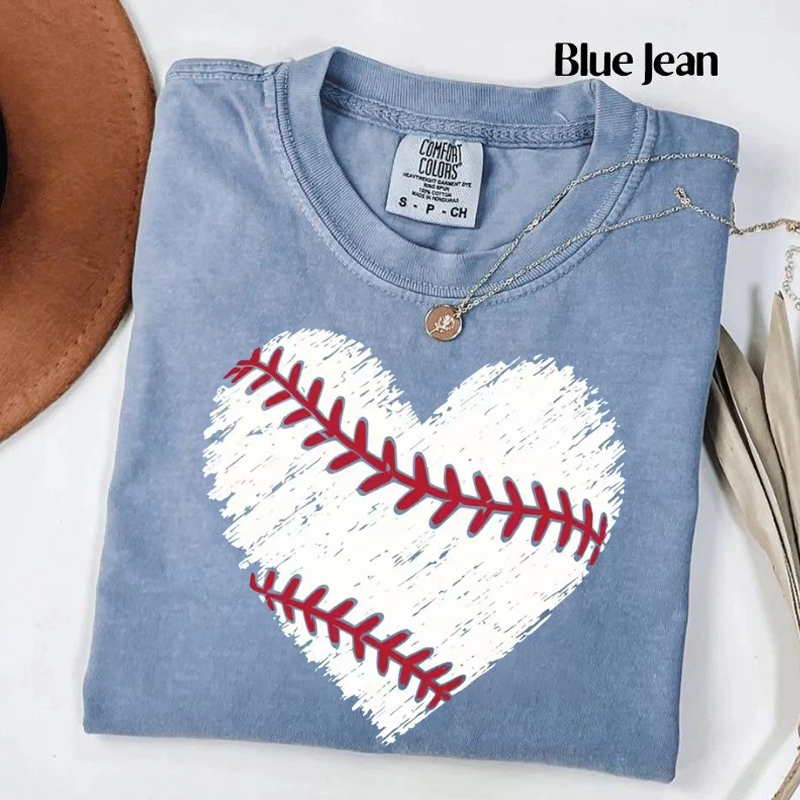 Baseball Distressed Heart T-shirt