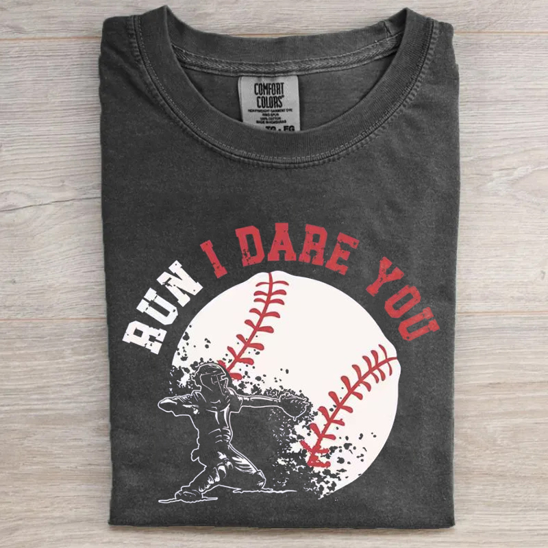 Run I Dare You Baseball T-shirt