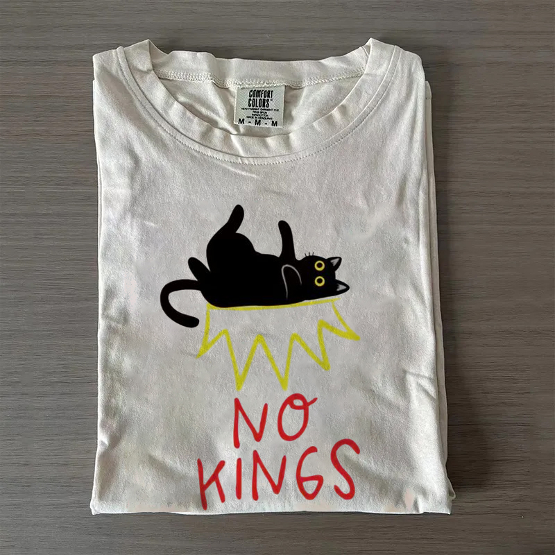 No Kings Funny Black Cat T-shirt