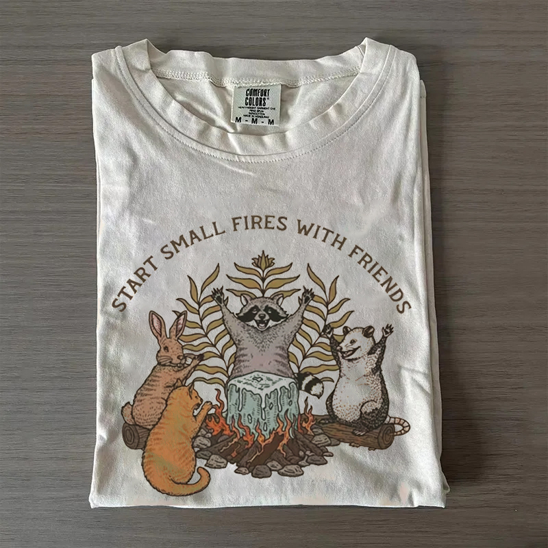 Subtle Abolish Ice Community Melts Ice Raccoon Possum Rabbit Campfire T-shirt
