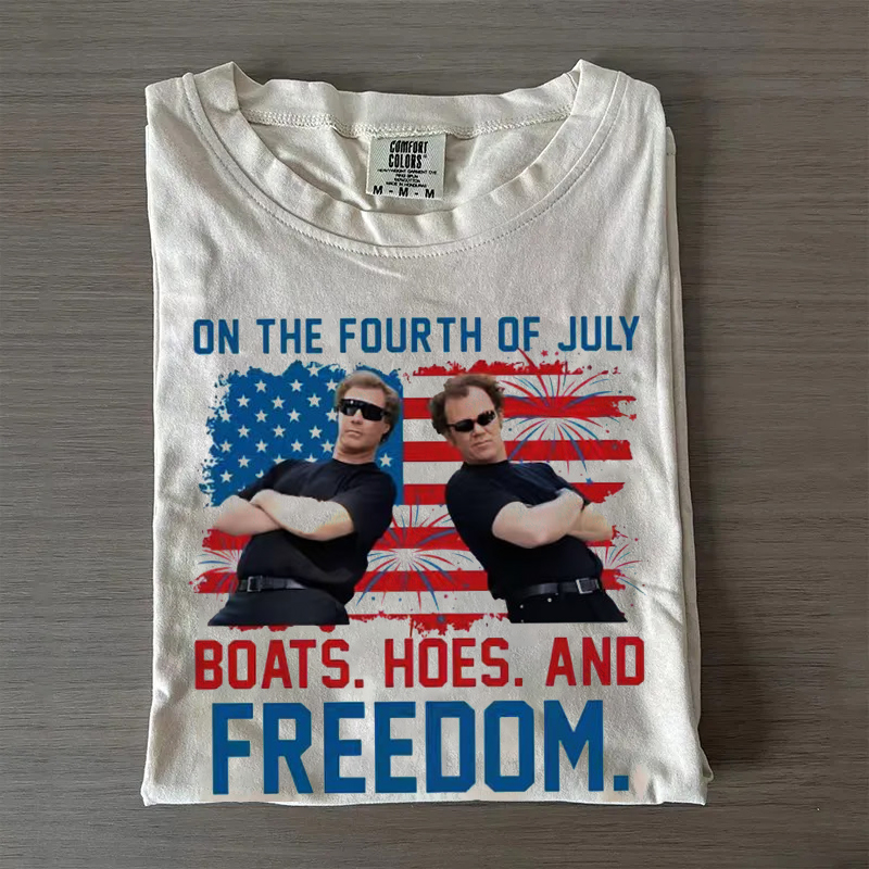 On the Fourth Of July Boats Hoes And Freedom T-shirt