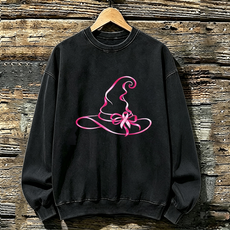Breast Cancer Awareness Witch Hat Sweatshirt