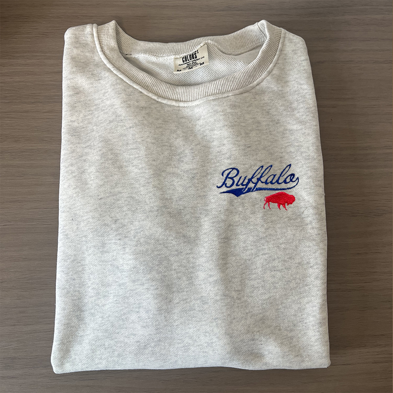 Comfort Colors Buffalo Football Embroidered Sweatshirt