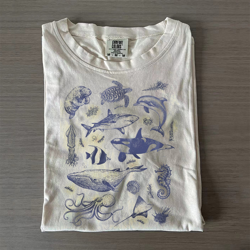 Vintage 90s Tattoo Sea Animal T-Shirt
