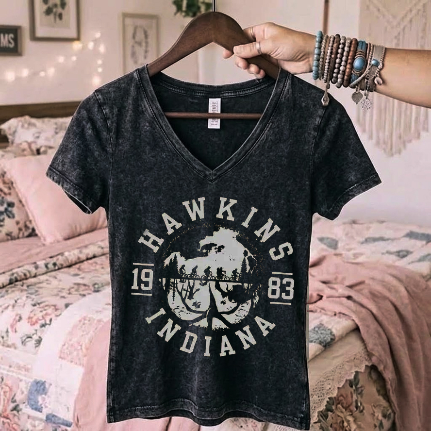 Retro 80s Hawkins Indiana T-shirt