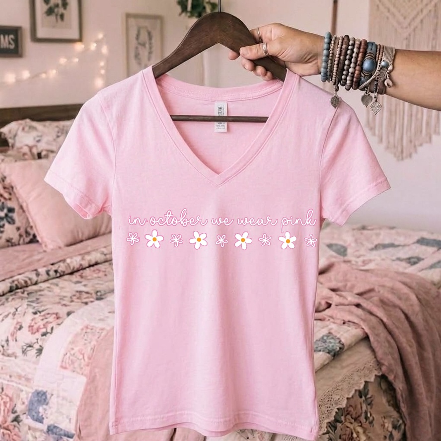 In October We Wear Pink V-neck