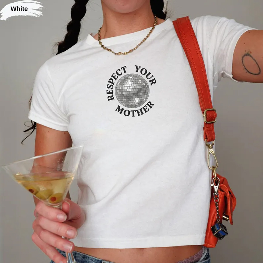 Disco Ball Respect Your Mother Baby  Tee