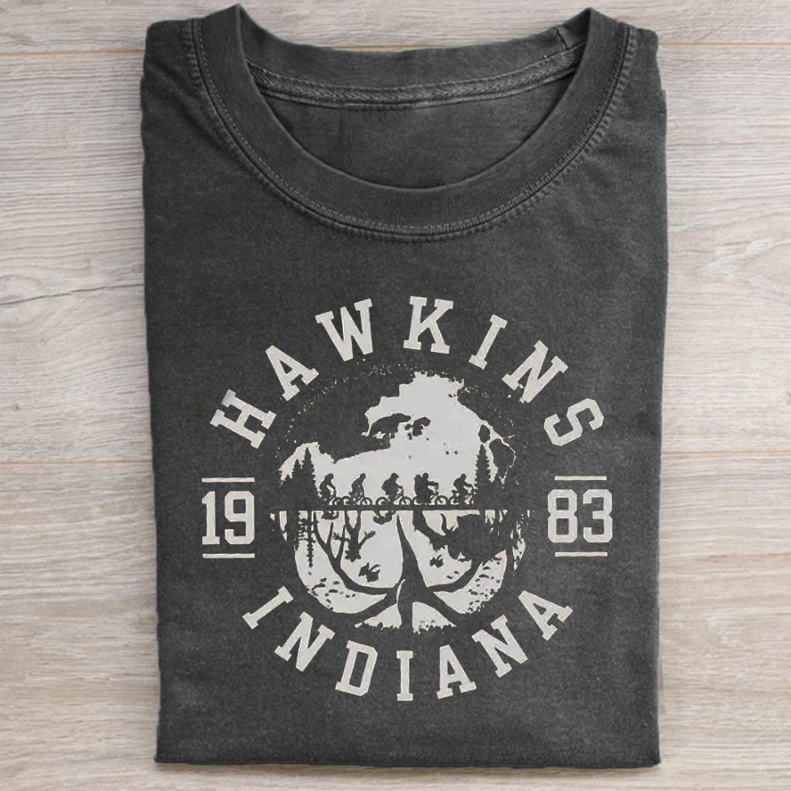 Retro 80s Hawkins Indiana T-shirt