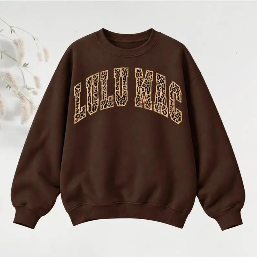 Lulu Mac Leopard Print Crewneck Sweatshirt