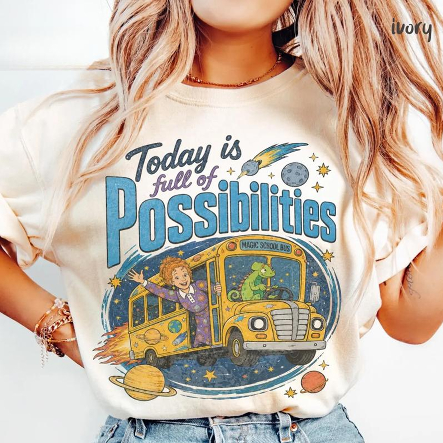 Magic School Bus Miss Frizzle Inspired 90's Vintage Graphic T-Shirt