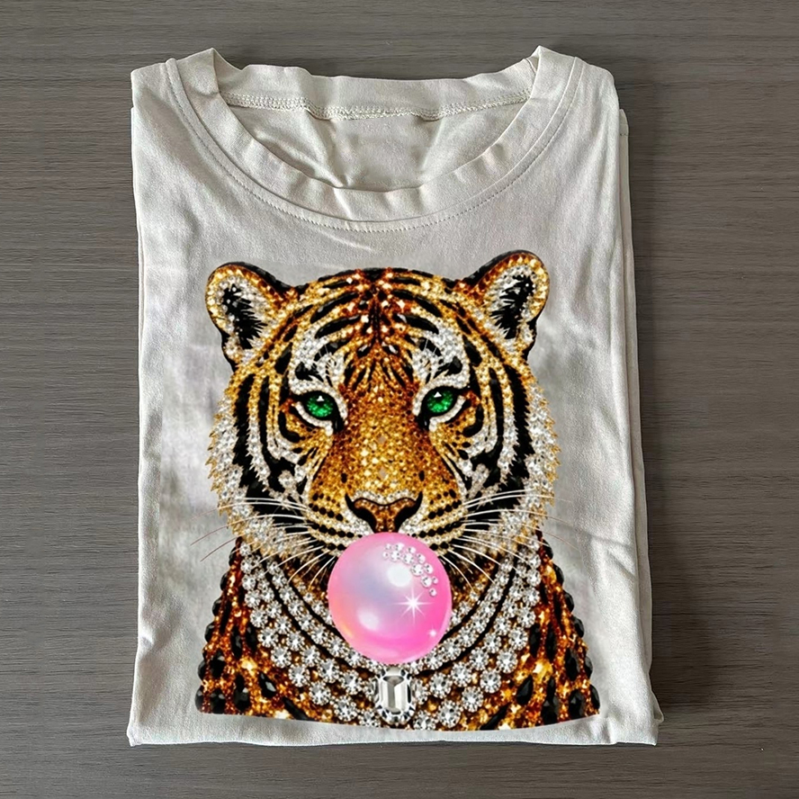 Glam Tiger Graphic Print Tee