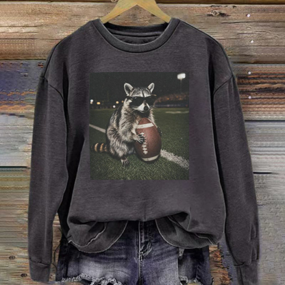 Funny Raccoon football Sweatshirt