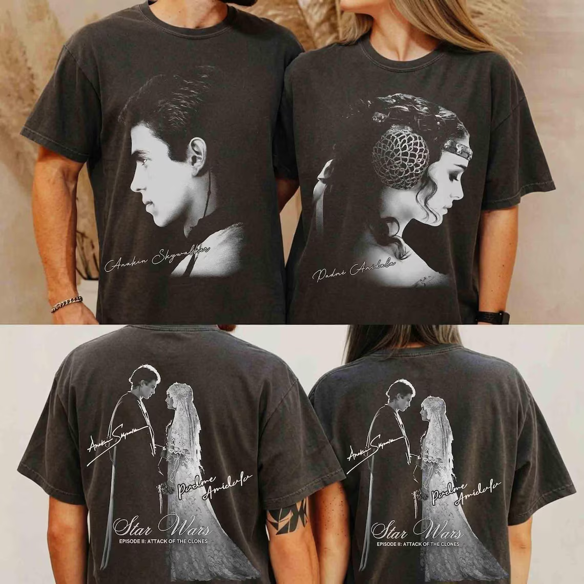 2-sided  Padmé & Anakin Couple T-shirt