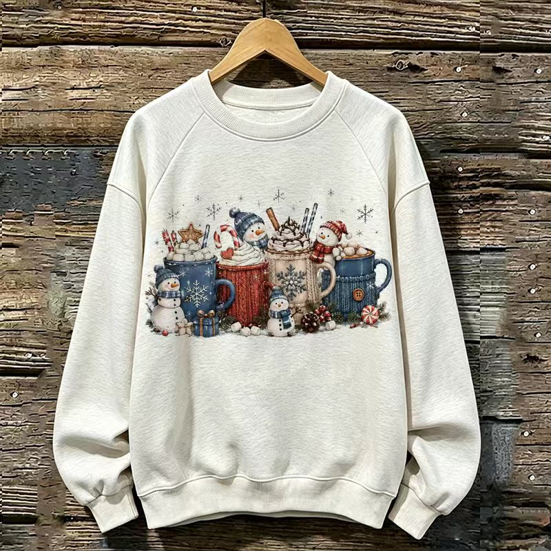 Festive Snowman Hot Chocolate Christmas Sweatshirt