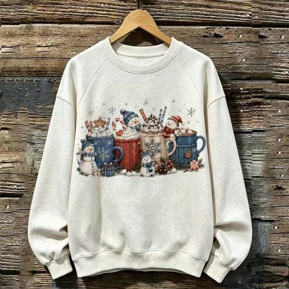 Festive Snowman Hot Chocolate Christmas Sweatshirt