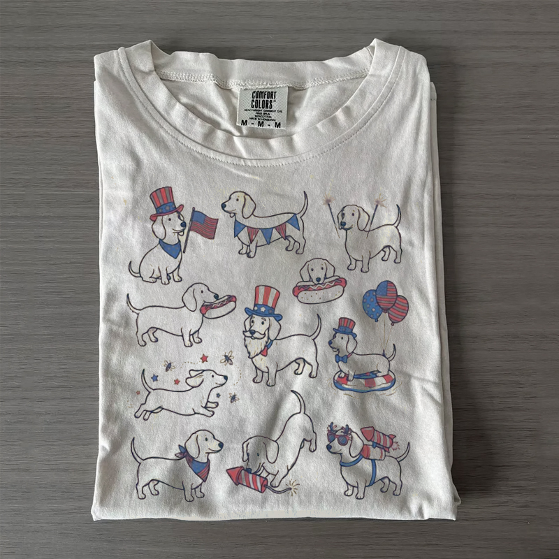 4th of July Dachshund T-shirt 