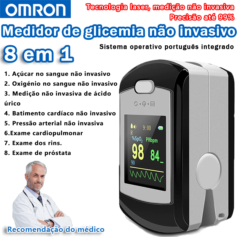 Medidor de glicemia não invasivo Omron (medição de 5 segundos/precisão de 99%)