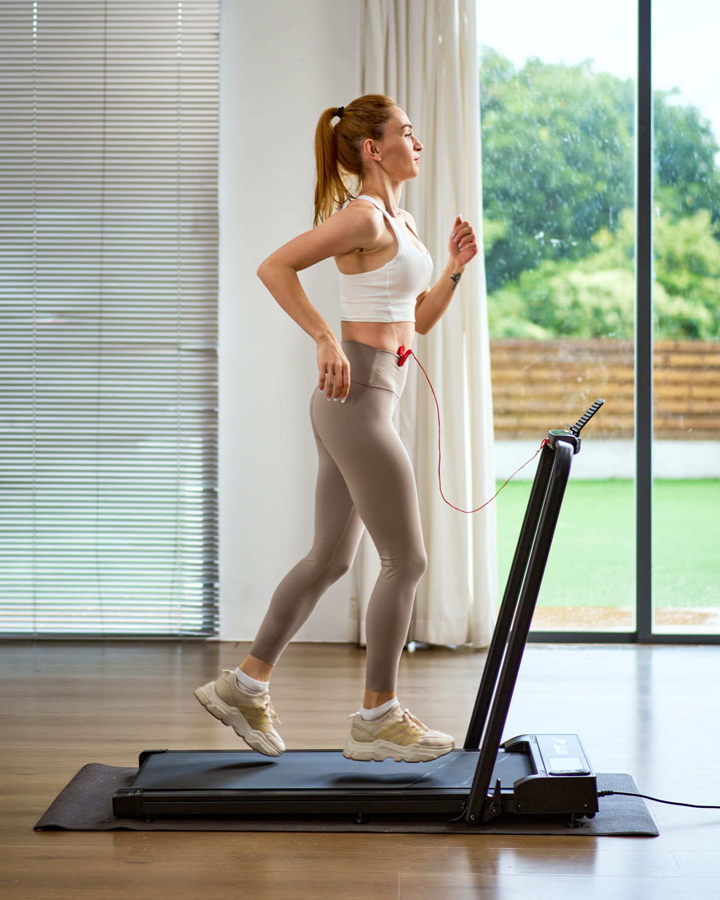 Jagjog JT51 Foldable Dual-Control Treadmill with Handle Bar