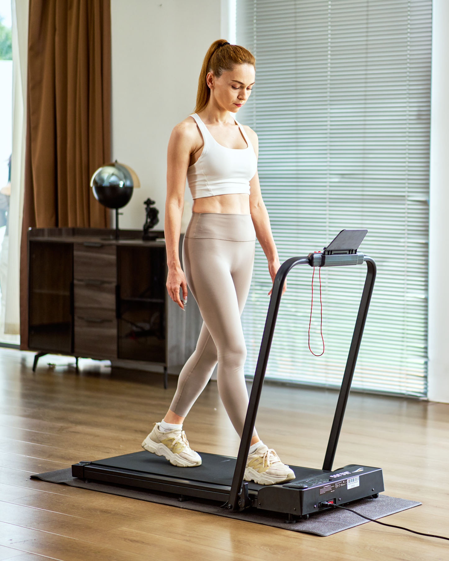 Jagjog JT51 Foldable Dual-Control Treadmill with Handle Bar