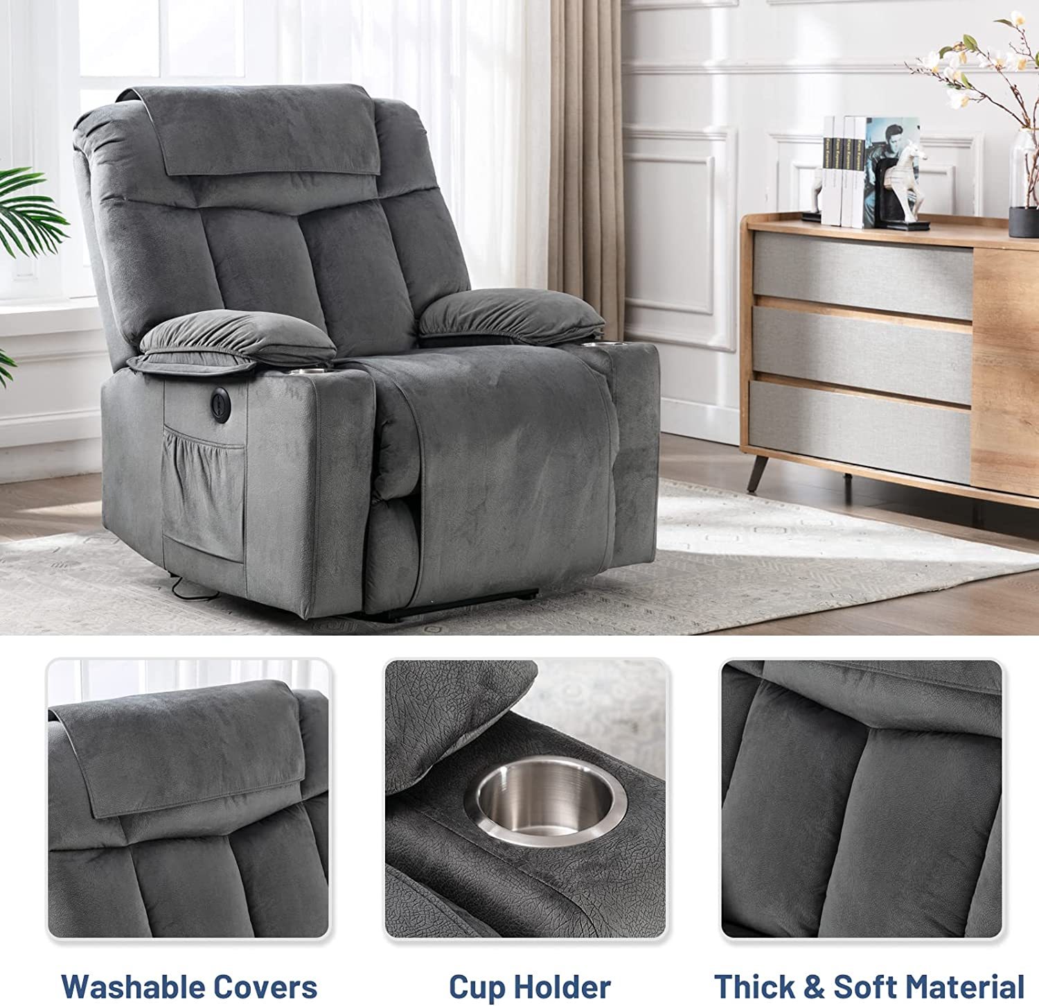  GrayRecliner chairs