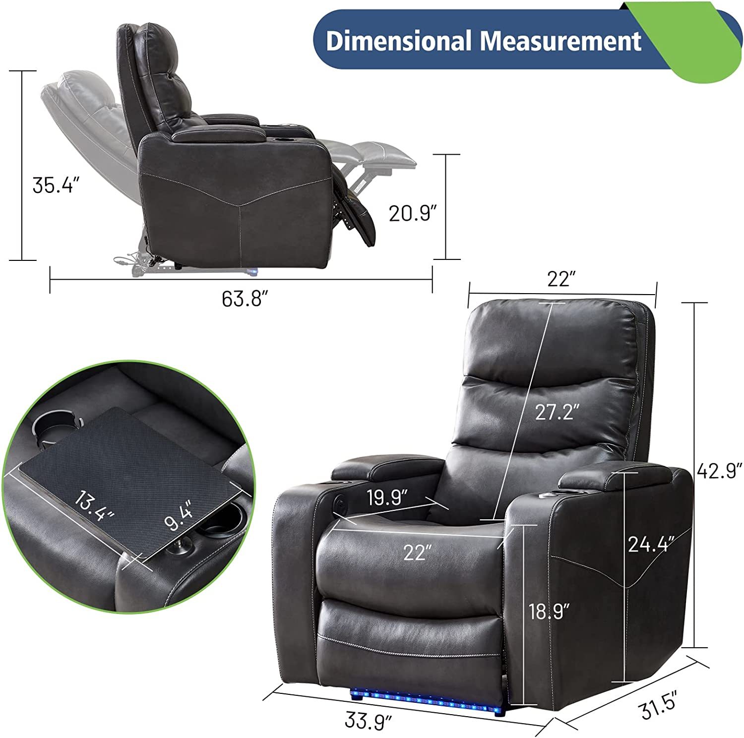 GreyRecliner chairs