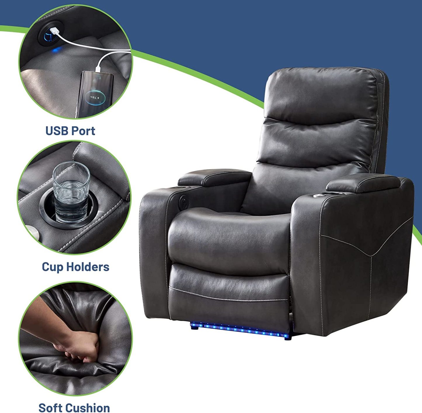GreyRecliner chairs