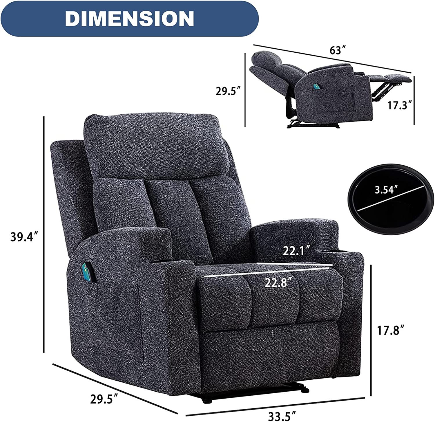 Dark GreyRecliner chairs