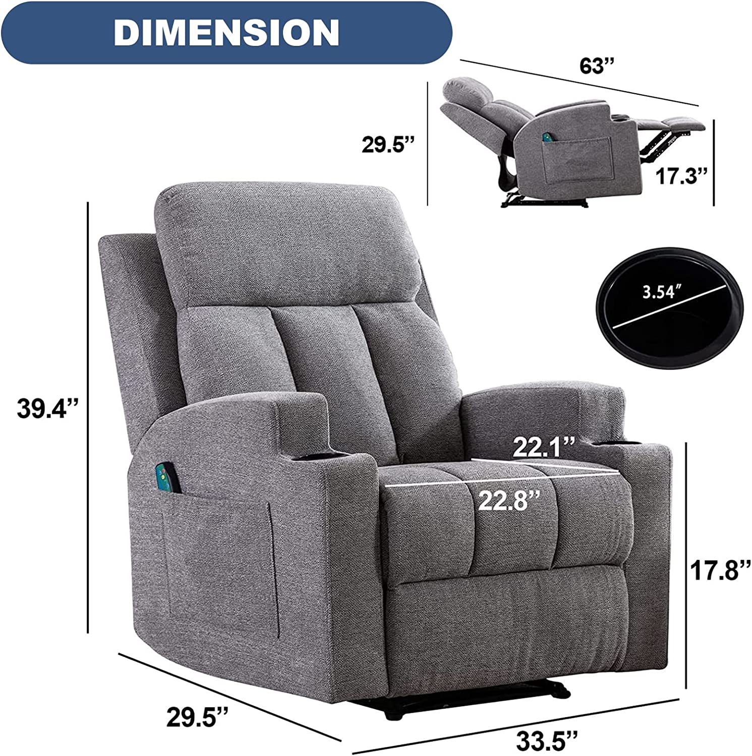 Light GreyRecliner chairs