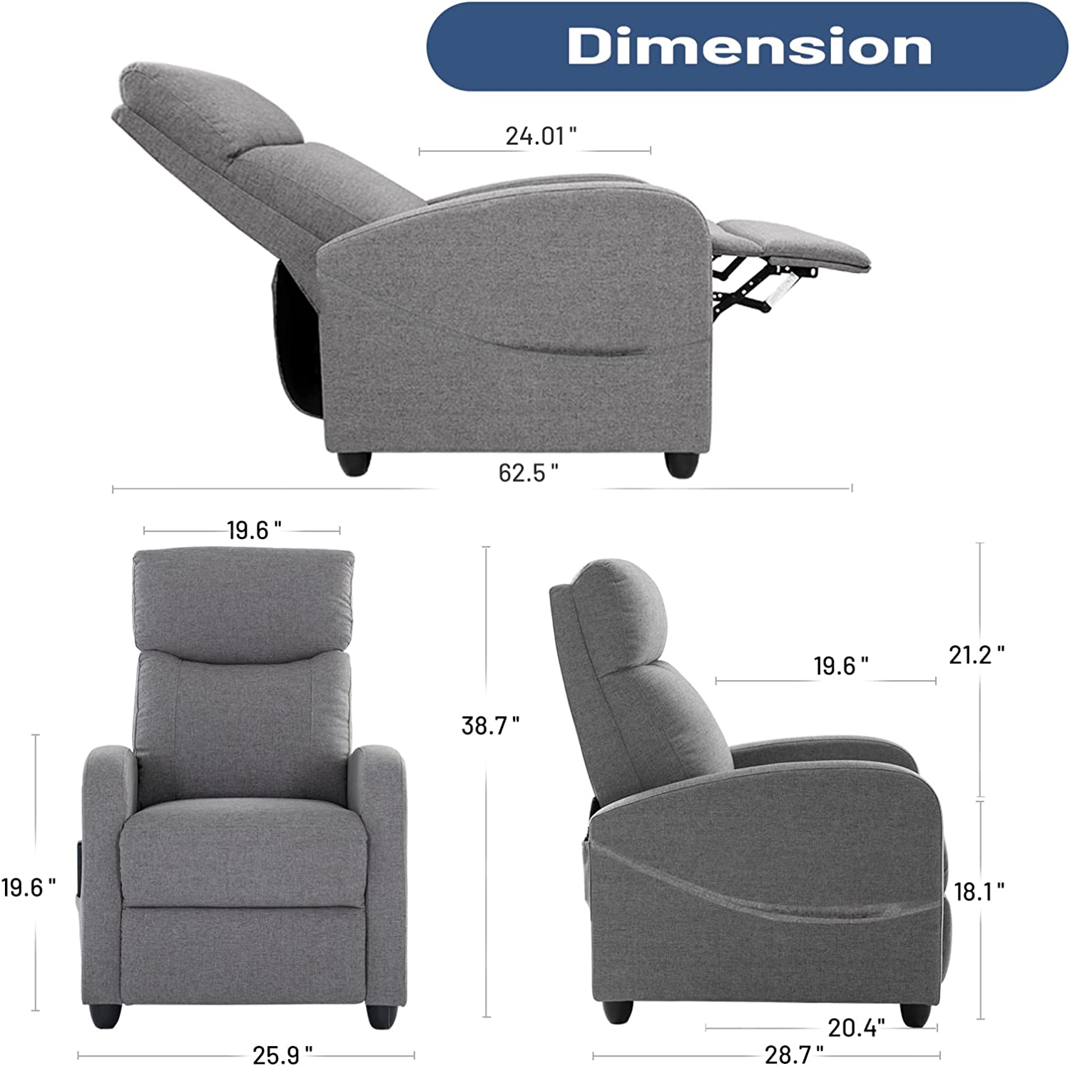 GrayRecliner chairs