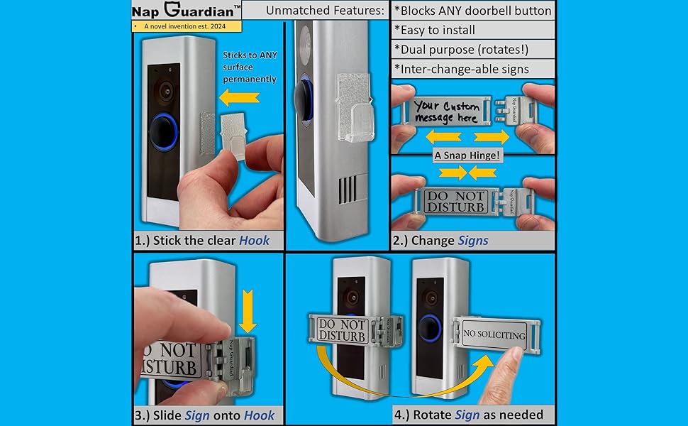 Ring doorbell cover DO NOT DISTURB and NO SOLICITING sign no more unwanted door bell button buzzing