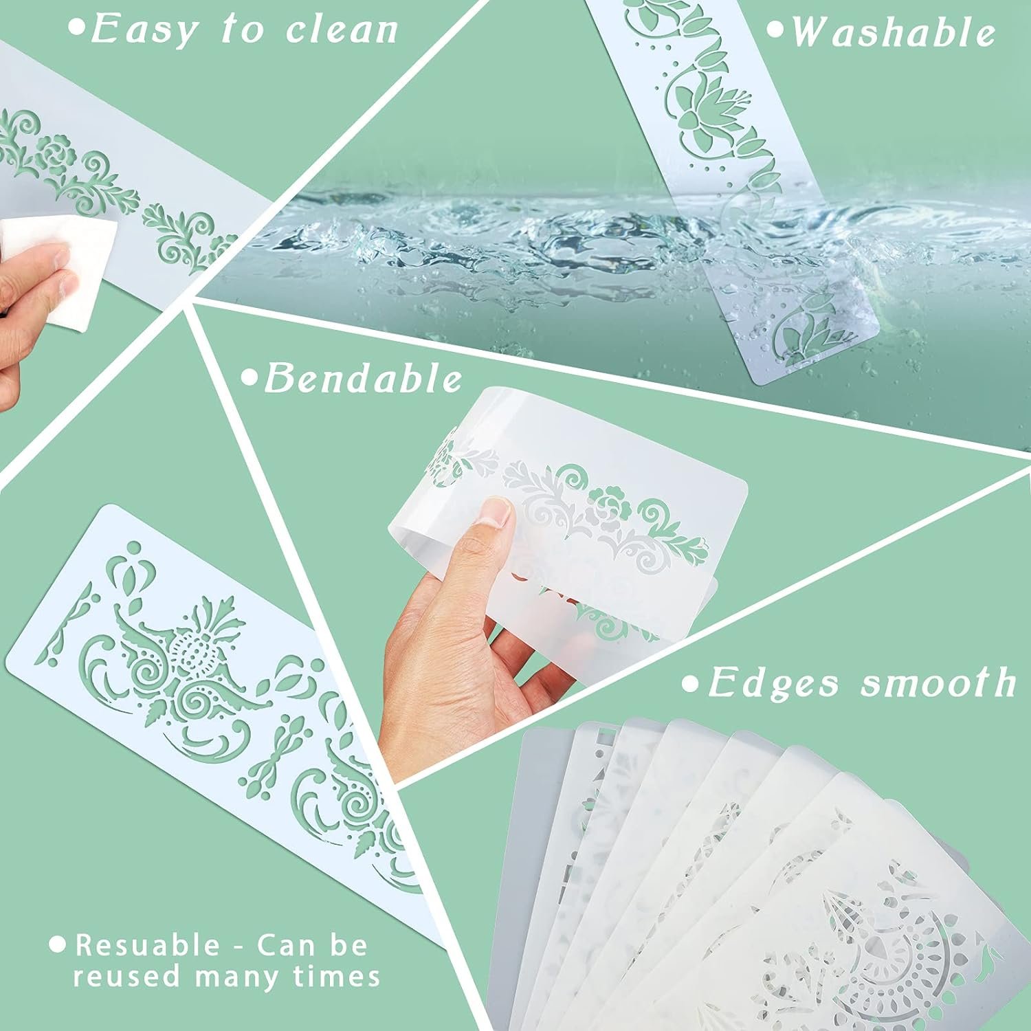 🏡This Week's Special Sale 70% OFF -Flower Border Stencils 8 Pcs
