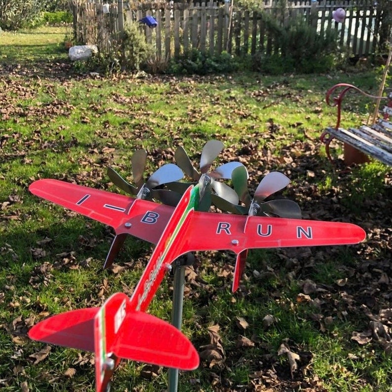 Airplane wind spinner aircraft pinwheel for garden SM 79 image 6
